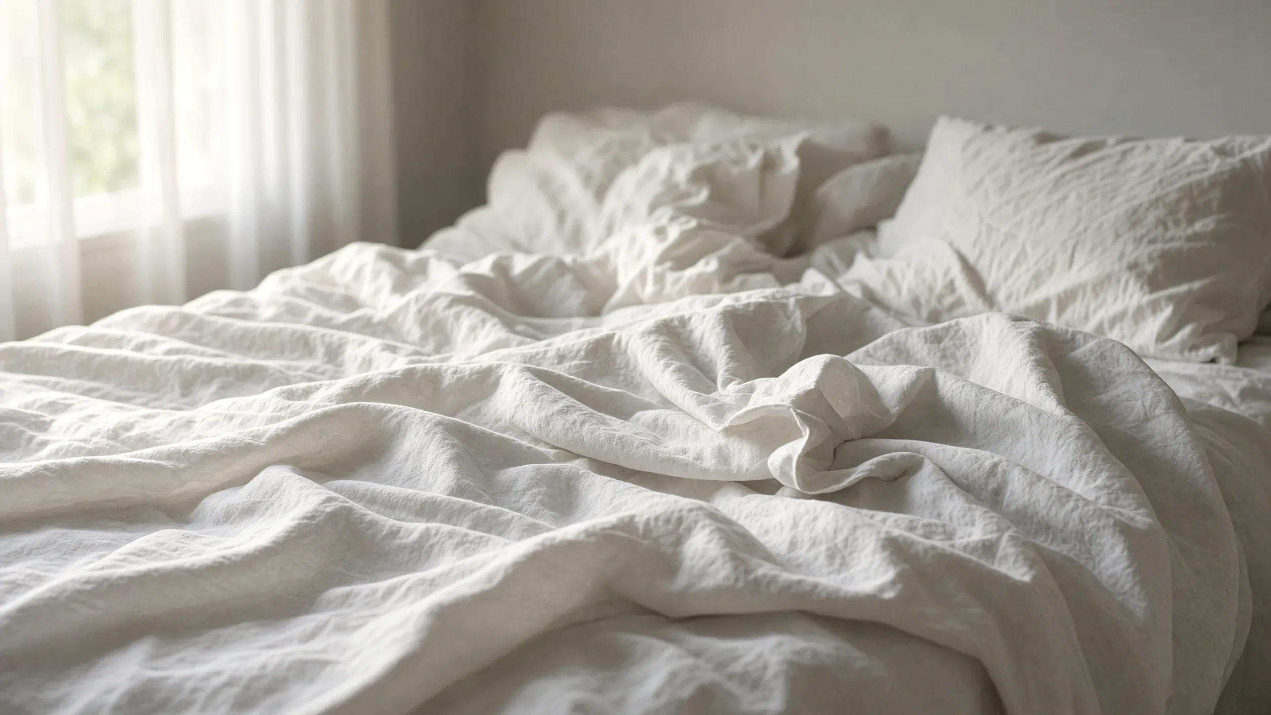 Lit defait au petit matin