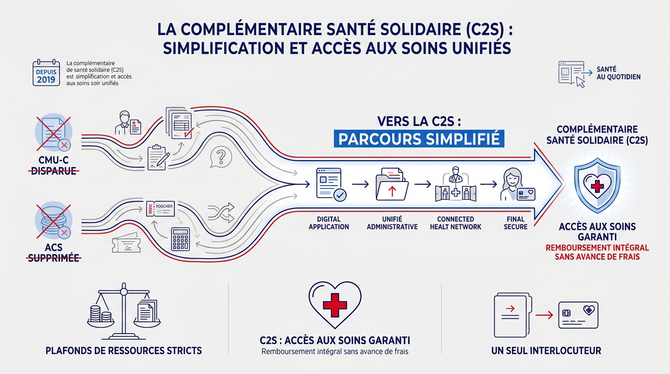 Schéma de la fusion CMU-C et ACS vers la C2S
