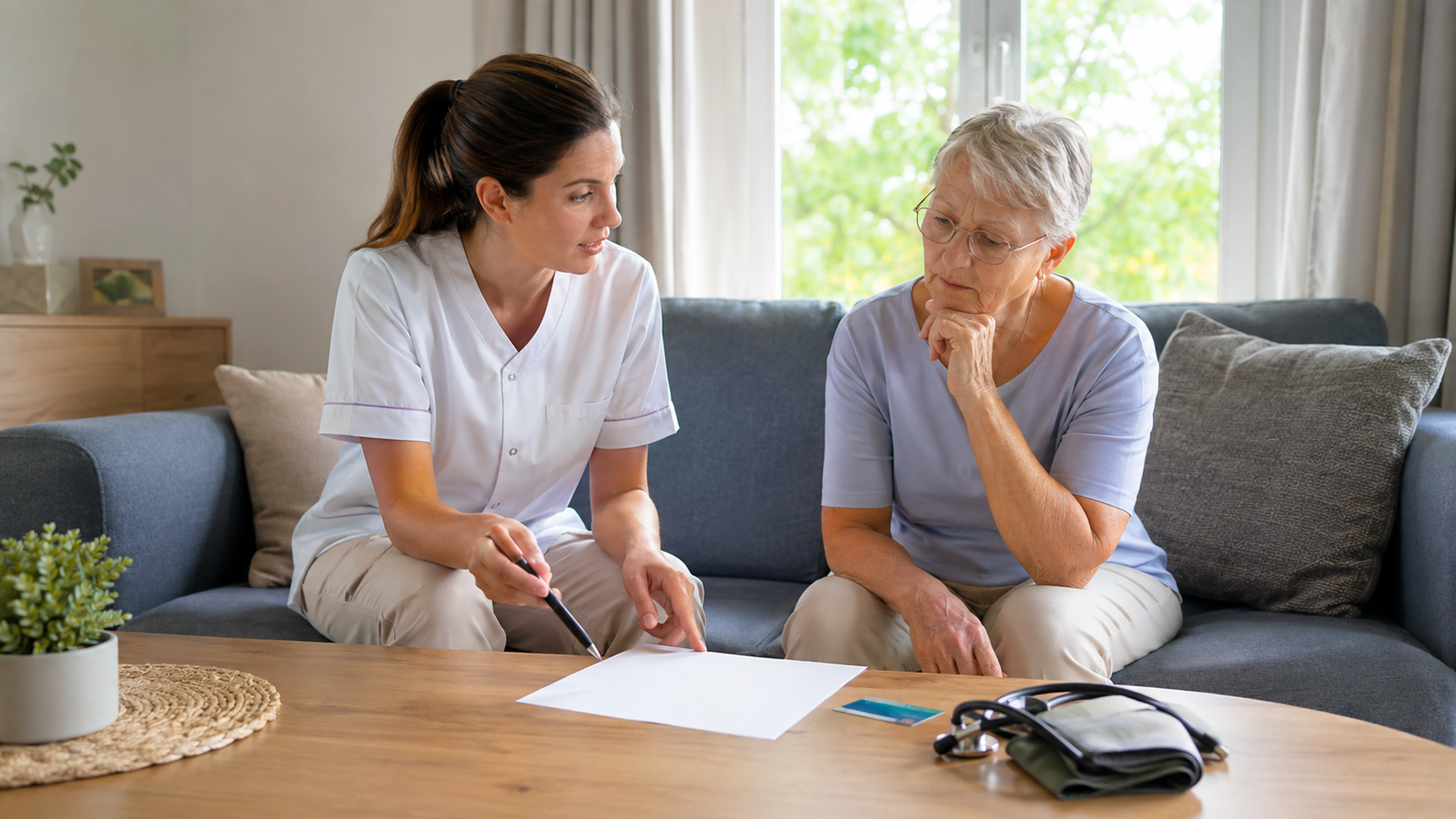Illustration éditoriale pour l’article « Soins infirmiers à domicile : comprendre le remboursement »